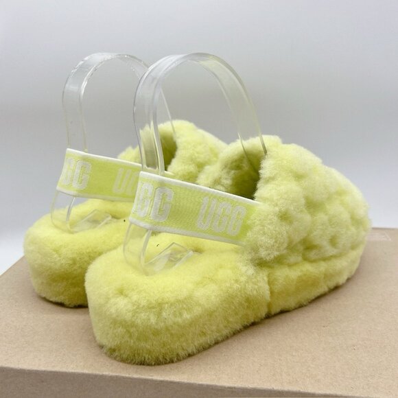 UGG Women's Fluff Yeah Slide Poppy Slipper Platform Pollen Yellow 1118459 US 6 - Picture 6 of 12